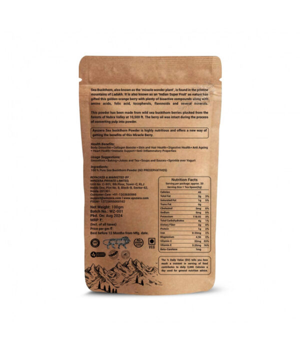 Sea Buckthorn Dry Berry Powder 100gm - Image 4